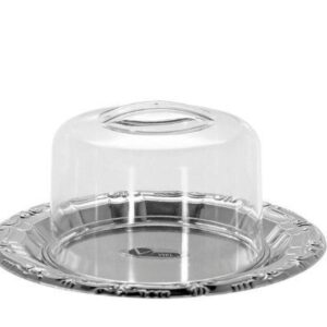 Loja Casa Canto - Prato para Bolo - Prato para Bolo aço Inox com Tampa acrilico diâmetro 31cm – Viel