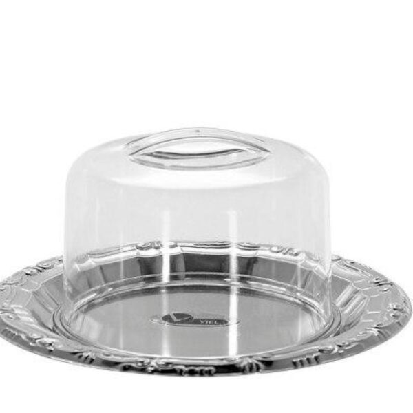 Loja Casa Canto - Prato para Bolo - Prato para Bolo aço Inox com Tampa acrilico diâmetro 31cm – Viel