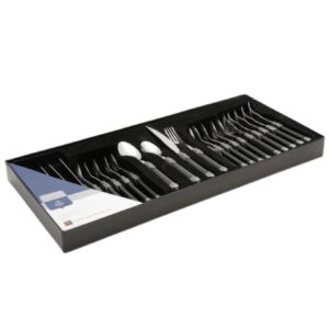 Loja Casa Canto - Faqueiro 24 peças - Faqueiro Madras Marfin Preto aço Inox 24pç Wolff