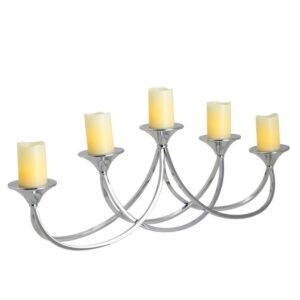 Loja Casa Canto - Castiçais - Candelabro Inox com 5 Velas Led 62x09x22cm – Toyland