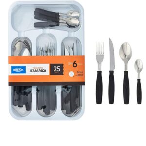 Loja Casa Canto - Faqueiro 24 peças - Faqueiro Itaparica 25pç Preto Brinox