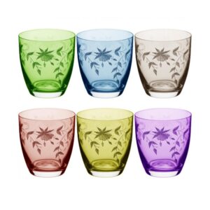 Loja Casa Canto - Copos Lapidados - Jogo Copos Long Drink Wisky Cristal Multicolorido Bohemia