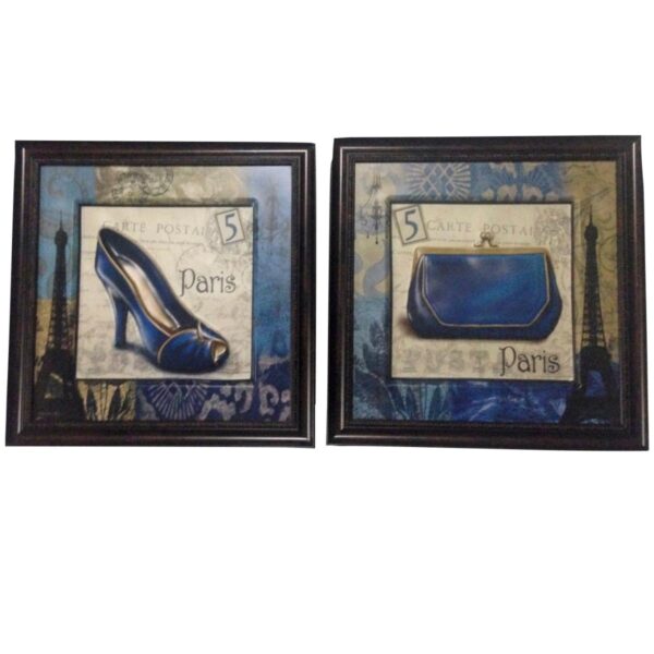 Loja Casa Canto - Quadros Decorativos - Quadro em Relevo 2 un Bolsa Sapato 35x35cm cada Soft