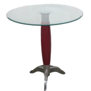 Loja Casa Canto - Mesa - Mesa apoio Tripe Madeira Vermelha Tampo Vidro 55x70cm arte Móveis