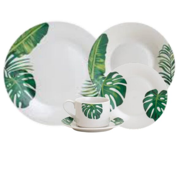 Loja Casa Canto - Aparelho de Jantar 04 pessoas - aparelho de Jantar Chá 20pç Porcelana Tropical Lyor