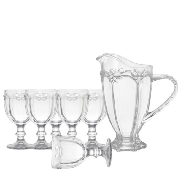 Loja Casa Canto - Jogo de Taças e Jarra - Jogo Jarra e Taças Libélula 7pç Transparente