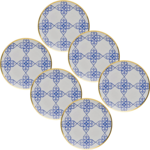 Loja Casa Canto - Pratos Avulsos - Jogo Prato Sobremesa Coup Lusitana 21cm 6un Porcelana Oxford