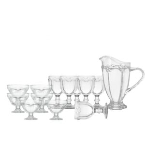 Loja Casa Canto - Jogo de Taças e Jarra - Jogo Jarra e Taças para Água e Sobremesa Libélula 13pç Transparente