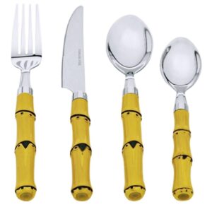 Loja Casa Canto - Faqueiro 48 peças - Faqueiro Cabo Bambu aço Inox 54pç Premium