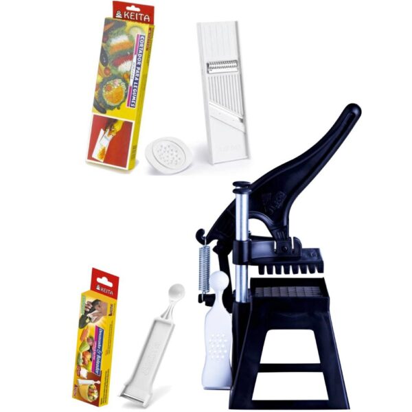 Loja Casa Canto - Fatiadores e Raladores Profissionais - Cortador Batatas, Legumes Fatiador Descascador Preto Chef Fantástico