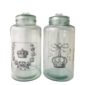 Loja Casa Canto - Potes e Baleiros - Potes Decorados Vidro 5L cada com Tampa 2un Casa Bonita