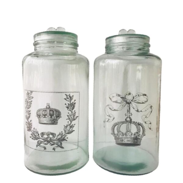 Loja Casa Canto - Potes e Baleiros - Potes Decorados Vidro 5L cada com Tampa 2un Casa Bonita