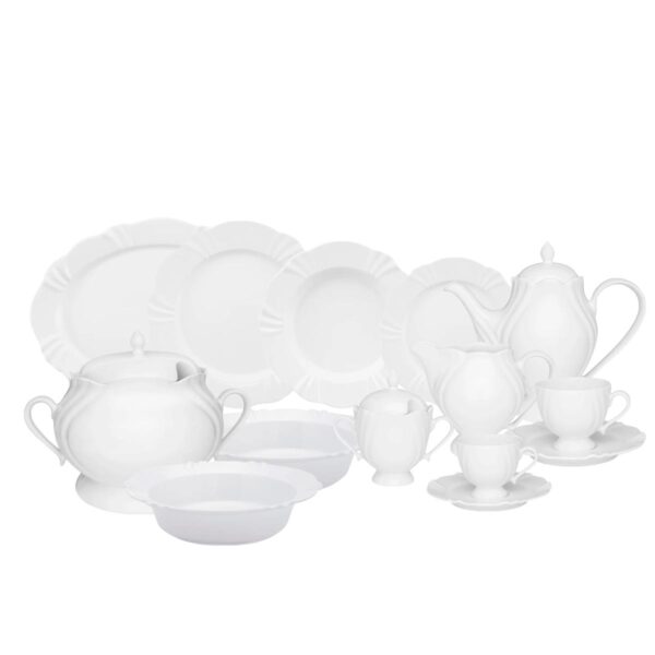 Loja Casa Canto - Baixela de Jantar - Baixela Serviço Jantar Soleil White 50pç Porcelana Oxford