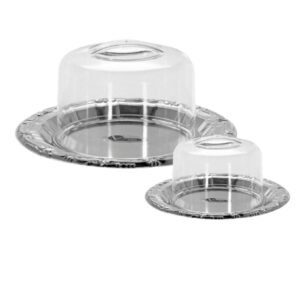 Loja Casa Canto - Prato para Bolo - Prato para Bolo e Queijo Inox com Tampa acrilico 2un Viel
