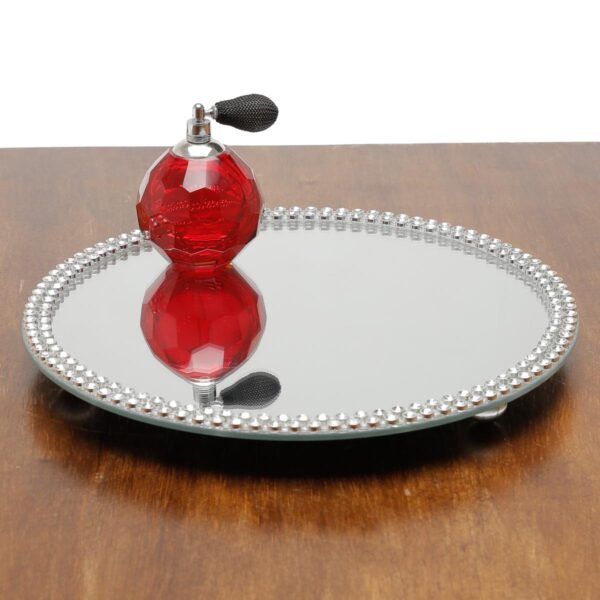 Loja Casa Canto - Bandeja de Metal e Cristais - Bandeja Prestige 30cm Redonda – Rojemac