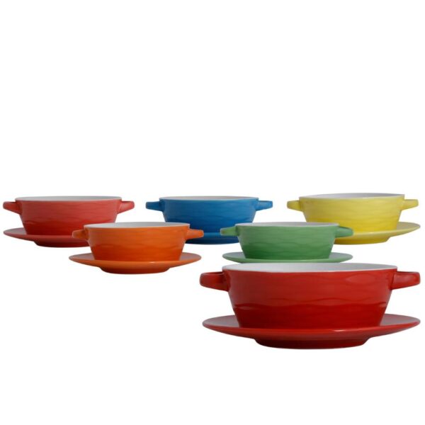 Loja Casa Canto - Sopeira e Bowls - Jogo Bowls Porcelana Pratos Coloridos 12,5×4,5cm 6un Bom Gourmet