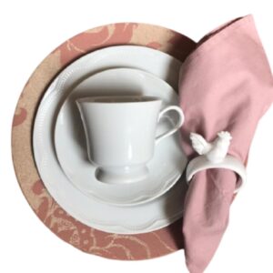 Mesa Posta para Lanche Sousplat e Xícaras Cottage 18pç Porcelana Germer