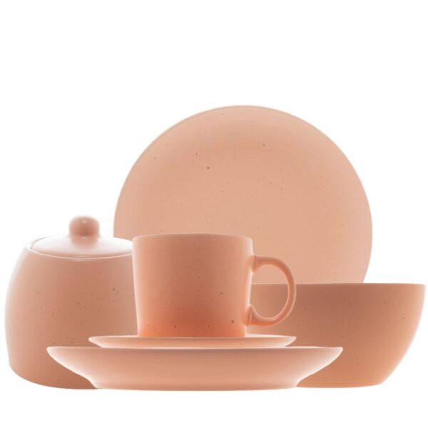 Loja Casa Canto - Jogo para Lanche - Jogo para Lanche com Xícaras para Chá Salmon BonGourmet