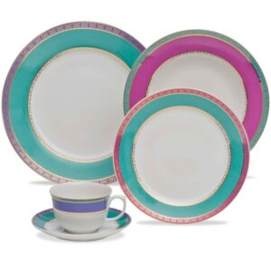 Loja Casa Canto - Aparelho de Jantar 06 pessoas - Aparelho de Jantar Chá Flamingo Joia Brasileira 30pç Porcelana Oxford