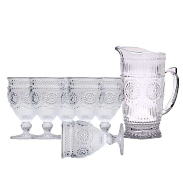 Loja Casa Canto - Jogo de Taças e Jarra - Jogo Taças e Jarra aubusson Transparente – Bon Gourmet