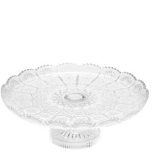 Prato para Bolo com pé Cristal Starry 30x12cm Wolff