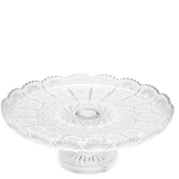 Prato para Bolo com pé Cristal Starry 30x12cm Wolff