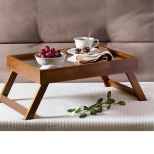 Loja Casa Canto - Bandeja de Colo - Bandeja para Servir Café da Manha na Madeira 48x35x6cm Woodart