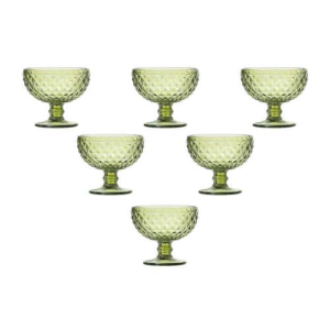 Loja Casa Canto - Taças de Vidro - Jogo Taças Sobremesa Bico abacaxi Verde