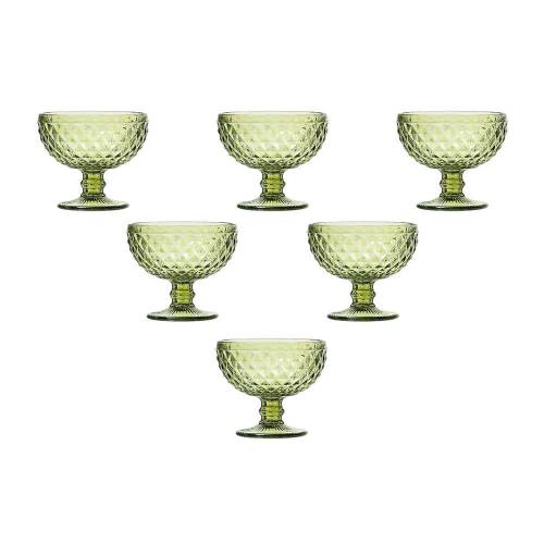 Loja Casa Canto - Taças de Vidro - Jogo Taças Sobremesa Bico abacaxi Verde