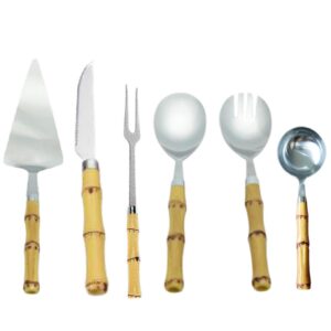 Loja Casa Canto - Faqueiro 48 peças - Faqueiro Cabo Bambu aço Inox 54pç Premium