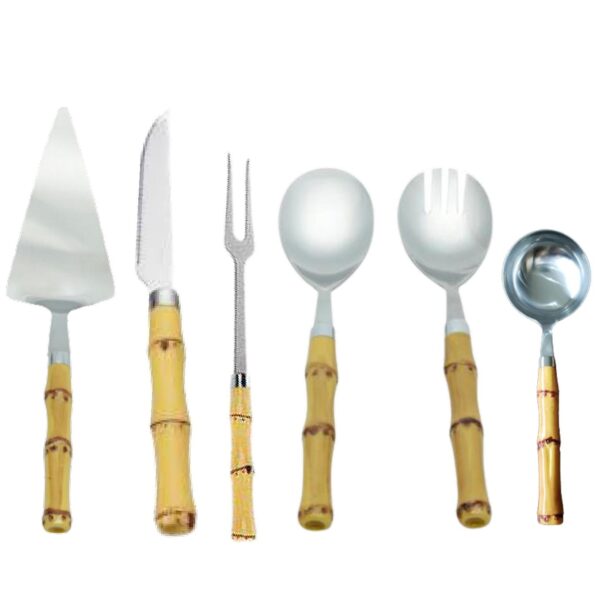 Loja Casa Canto - Faqueiro 48 peças - Faqueiro Cabo Bambu aço Inox 54pç Premium