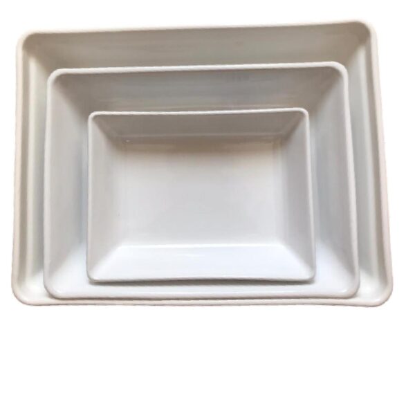 Loja Casa Canto - Formas e Assadeiras - assadeira, Travessa Refratária Porcelana Branca Empilhável 3un Oxford