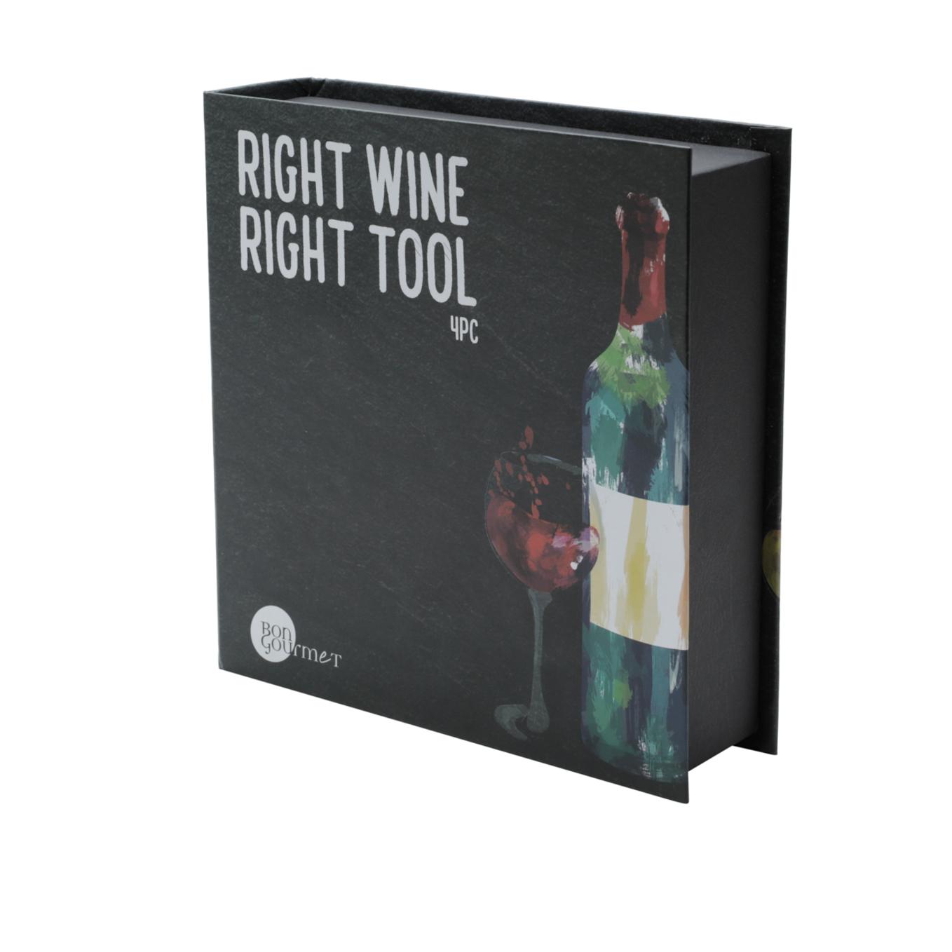 Loja Casa Canto - Acessórios para Vinho - acessórios para Vinho 4pç aço Inox com Saca Rolhas Bon Gourmet