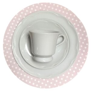 Mesa Posta para Lanche Sousplat e Xícaras Cottage 18pç Porcelana Germer