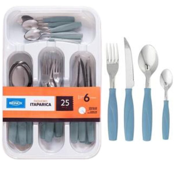 Loja Casa Canto - Faqueiro 24 peças - Faqueiro Itaparica 25pç azul Fog Brinox