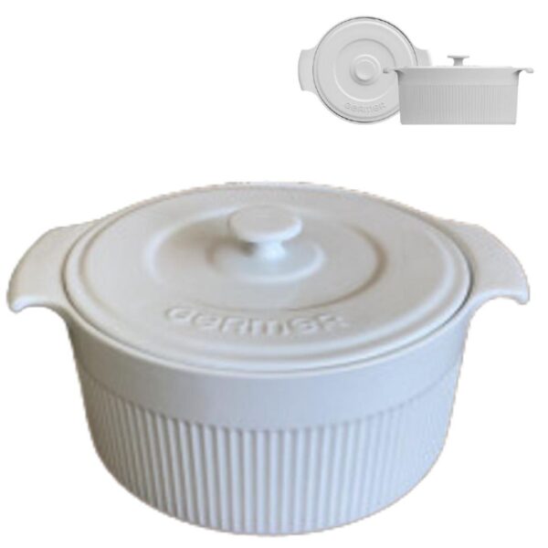 Rechaud Porcelana com Tampa 22x10cm e Suporte Inox Wolff