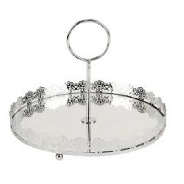 Loja Casa Canto - Prato para Bolo - Prato para Doces Metal Espelho D.30X25cm BTC