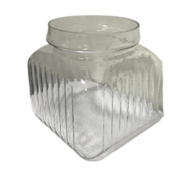 Loja Casa Canto - Potes e Baleiros - Pote Vidro 5L Canelado com Tampa Vidro Prata 15.5×26.5cm Btc