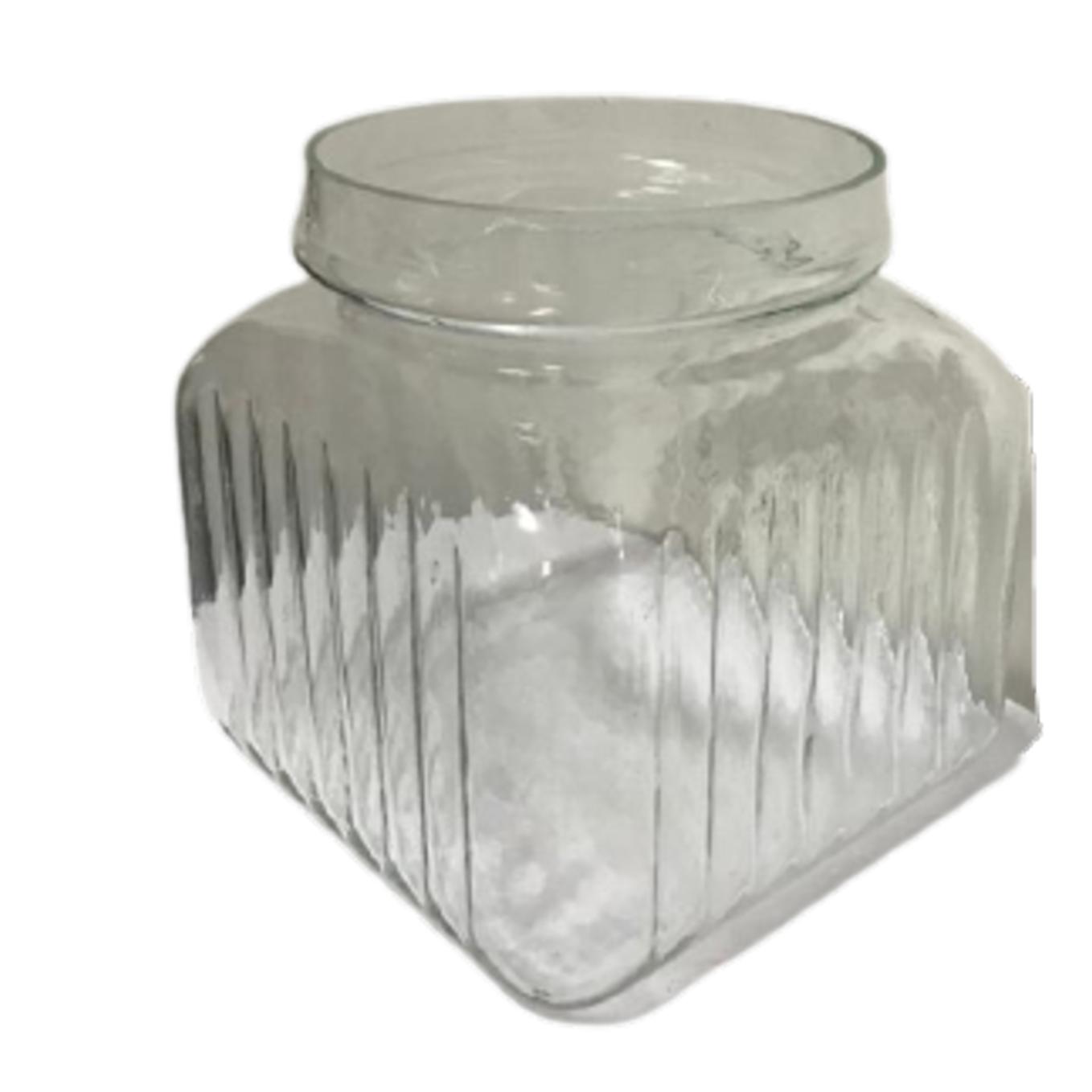 Loja Casa Canto - Potes e Baleiros - Pote Vidro 5L Canelado com Tampa Vidro Prata 15.5×26.5cm Btc