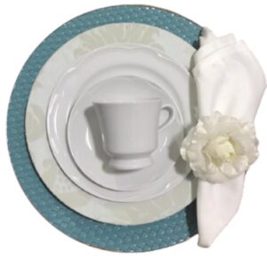 Mesa Posta para Lanche Sousplat Xícaras Cottage 24pç Porcelana Germer