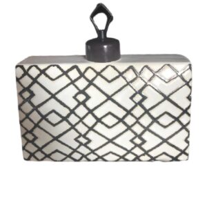 Loja Casa Canto - Potes Decorativos - Enfeite Vaso Decorativo Cerâmica 34x9x33cm Ziphome