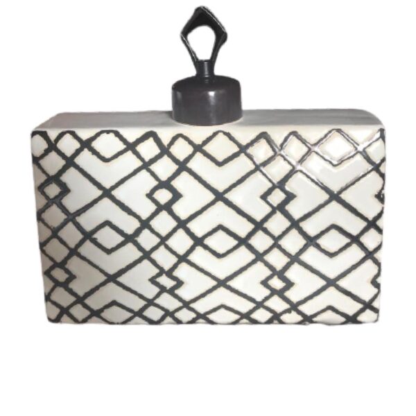 Loja Casa Canto - Potes Decorativos - Enfeite Vaso Decorativo Cerâmica 34x9x33cm Ziphome