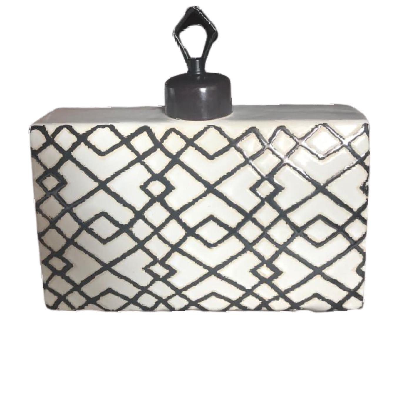 Loja Casa Canto - Potes Decorativos - Enfeite Vaso Decorativo Cerâmica 34x9x33cm Ziphome