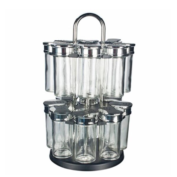 Porta Tempero com 16 Potes Giratório Brilho Diamante