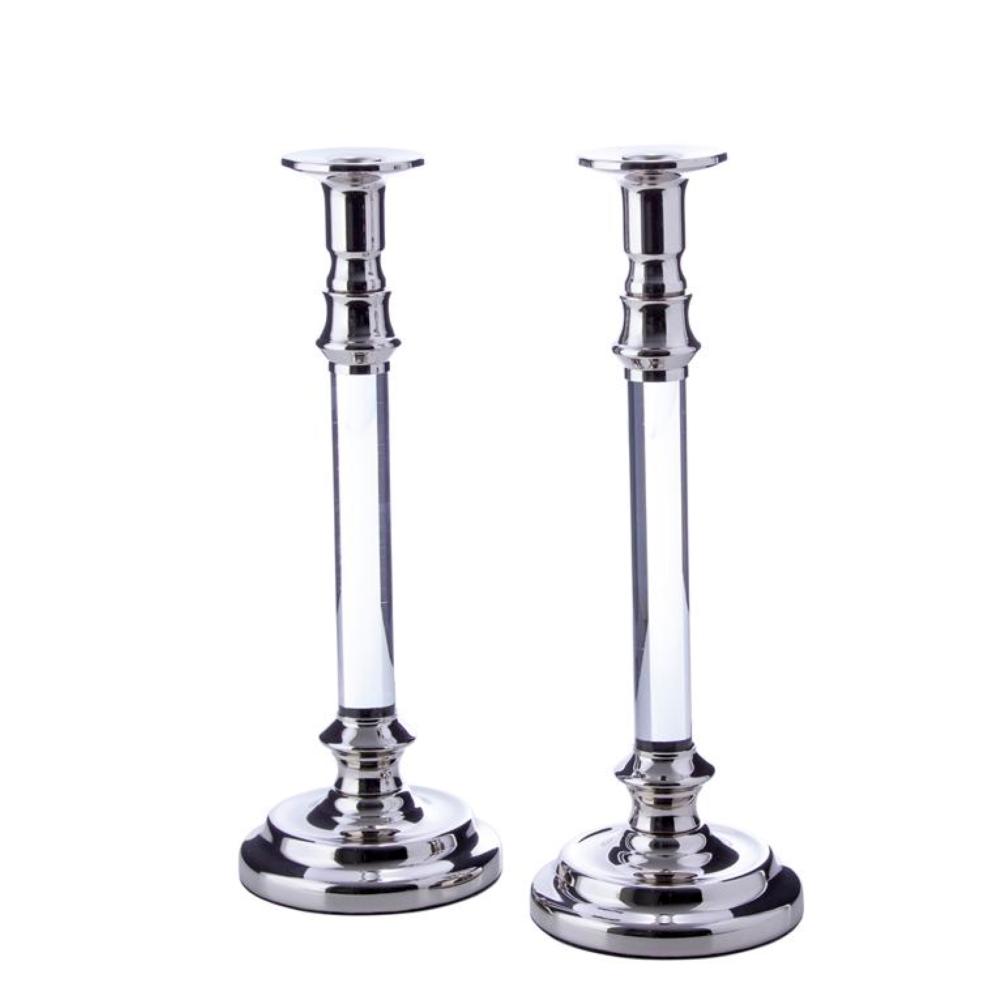Loja Casa Canto - Castiçais - Jogo Castiçais acrílico Inox altura 32cm 2un Full Fitt