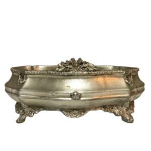 Loja Casa Canto - Centro de Mesa - Centro de Mesa Resina Prata 30x14x14cm arte