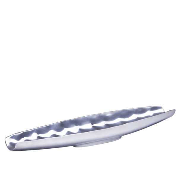 Loja Casa Canto - Centro de Mesa - Centro de Mesa aluminio Barca 55x16cm Metal Flor