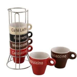 Loja Casa Canto - Xícaras para Café - Jogo Xícaras para Café Name com Suporte 60ml 6un BonGourmet