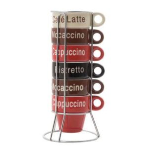 Loja Casa Canto - Xícaras para Café - Jogo Xícaras para Café Name com Suporte 60ml 6un BonGourmet