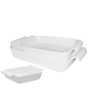 Loja Casa Canto - Formas e Assadeiras - Jogo Lasanheiras Refratárias Porcelana 3un Oxford